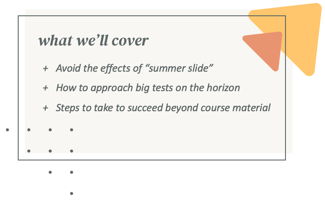Jumpstart to Junior Year Webinar Agenda